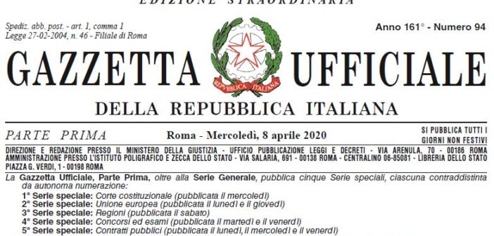 decreto 26 aprile gazzetta ufficiale