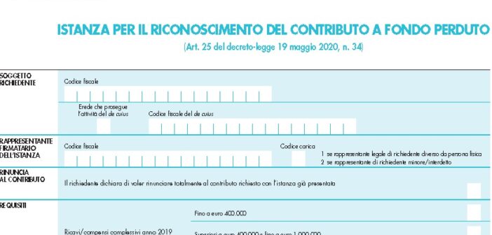 modulo contributi a fondo perduto